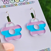 Transgender Flag Flower Earrings