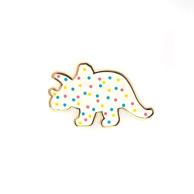 Triceratops Dino Cookie Pin