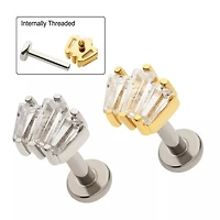 18g Triple Baguette Jewel Cartilage