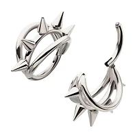 Triple Hoop 5 Spike Center Titanium Hinged Hoop
