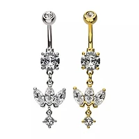Triple Marquise With 2 Round Prong Gems Navel