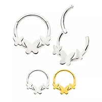 16g Triple Plain Butterfly Hinged Hoop