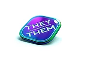 They/Them Rainbow Metel Pronoun Pin
