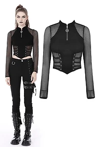 Punk Net Wrap Waist Top