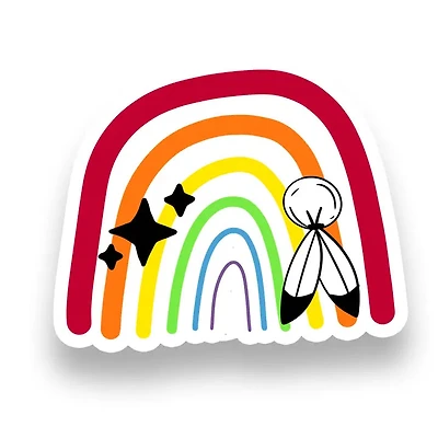 Two Spirit Sketch Rainbow Sticker