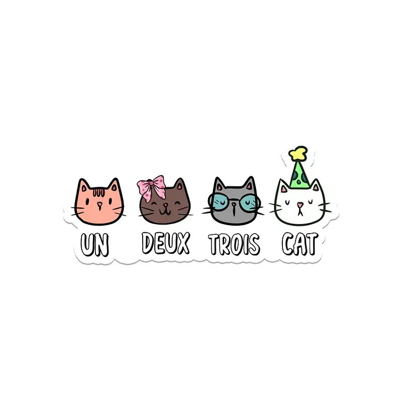 Un Deux Trois Cat Sticker