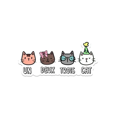 Un Deux Trois Cat Sticker