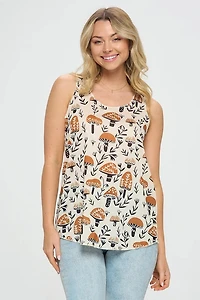 Brown Mushroom Tank Top