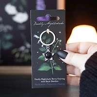 Deadly Nightshade Gothic Keyring With Black Obsidian