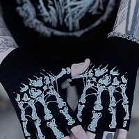 Fingerless Skeleton Gloves