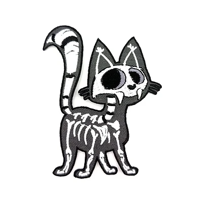 Skelekitty Embroidered Patch