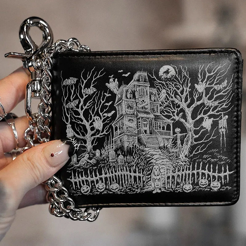 Haunted Mansion Bifold Wallet With Chain