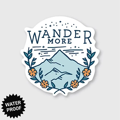 Wander More Sticker 2.8" X 2.86"