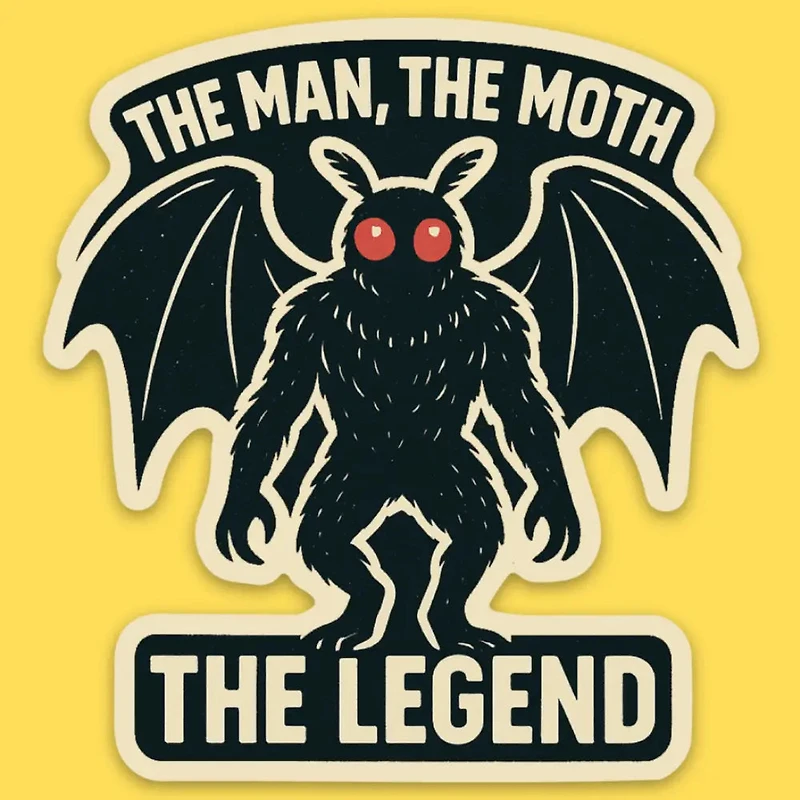 The Man, The Moth, The Legend Sticker
