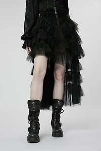 Ruffle Layer Skirt With Embroidered Heart Waist