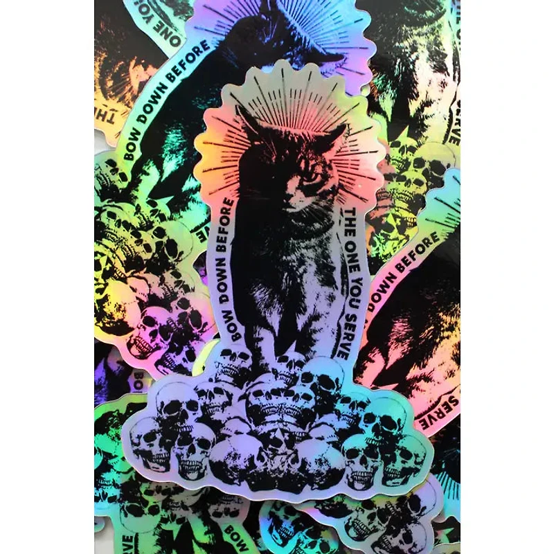Cat Worship Hologram Sticker