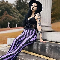 Purple Black Striped Hellz Bellz Flares