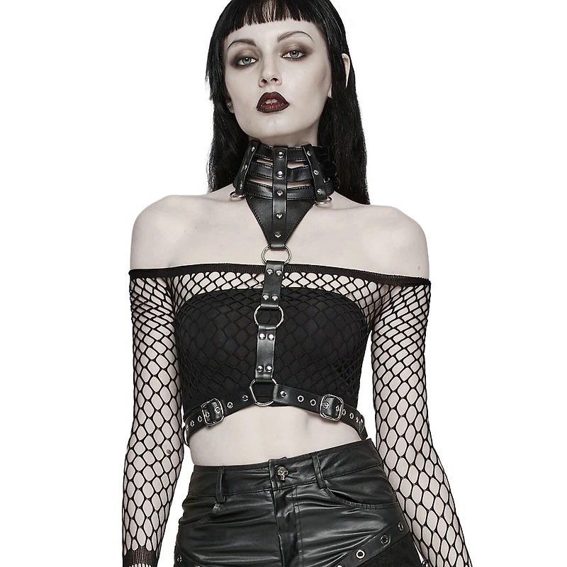 Leather Choker Harness