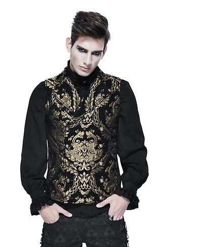 Gothic Gold Collared Waistcoat Plus