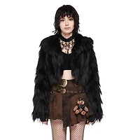 Simple Punk Faux Fur Coat