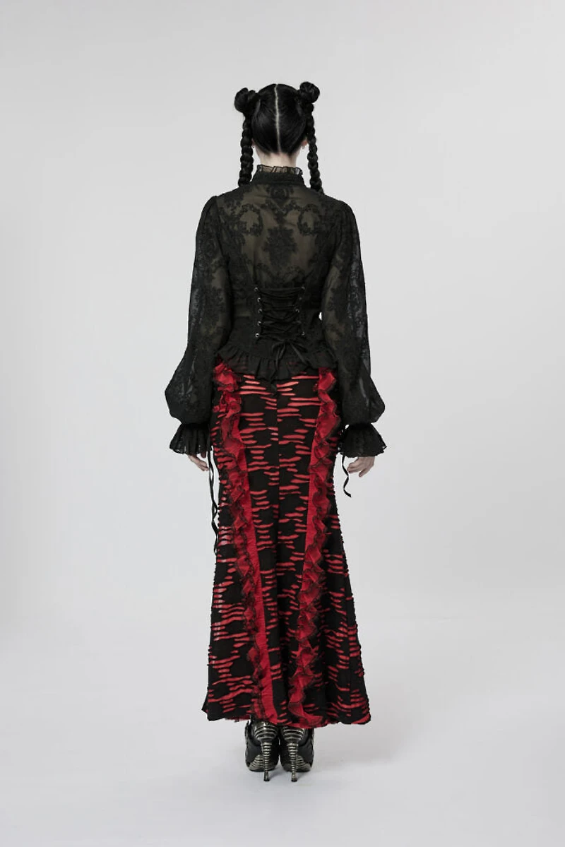 Gothic Chiffon Embroidered Blouse