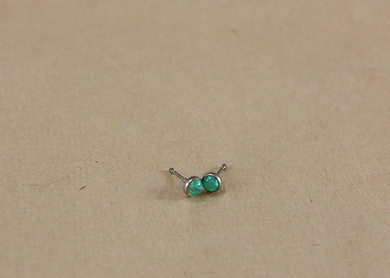 16G TI CABOCHON 3MM SYN. LIME OPAL