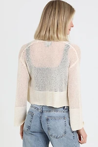 Light Weight Open Knit Cardigan Sweater