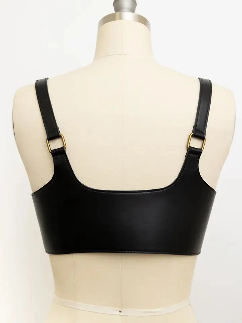 Punk Style Black Leather Harness Belt