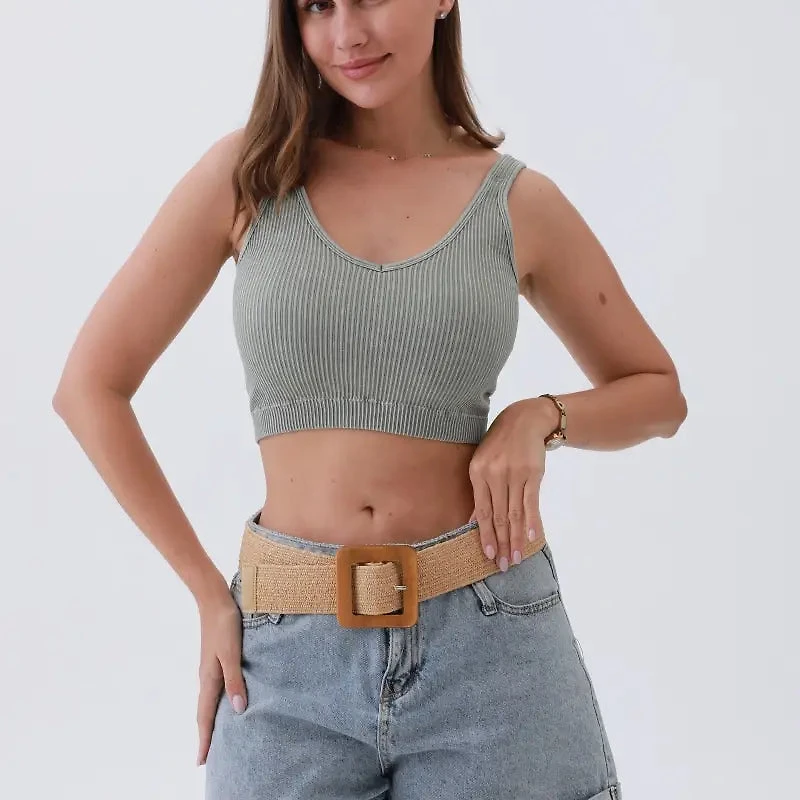The Nature Belt – Woven Raffia with Square Buckle