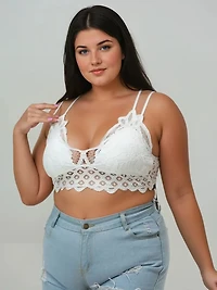 Plus Padded Lace Longline Bralette