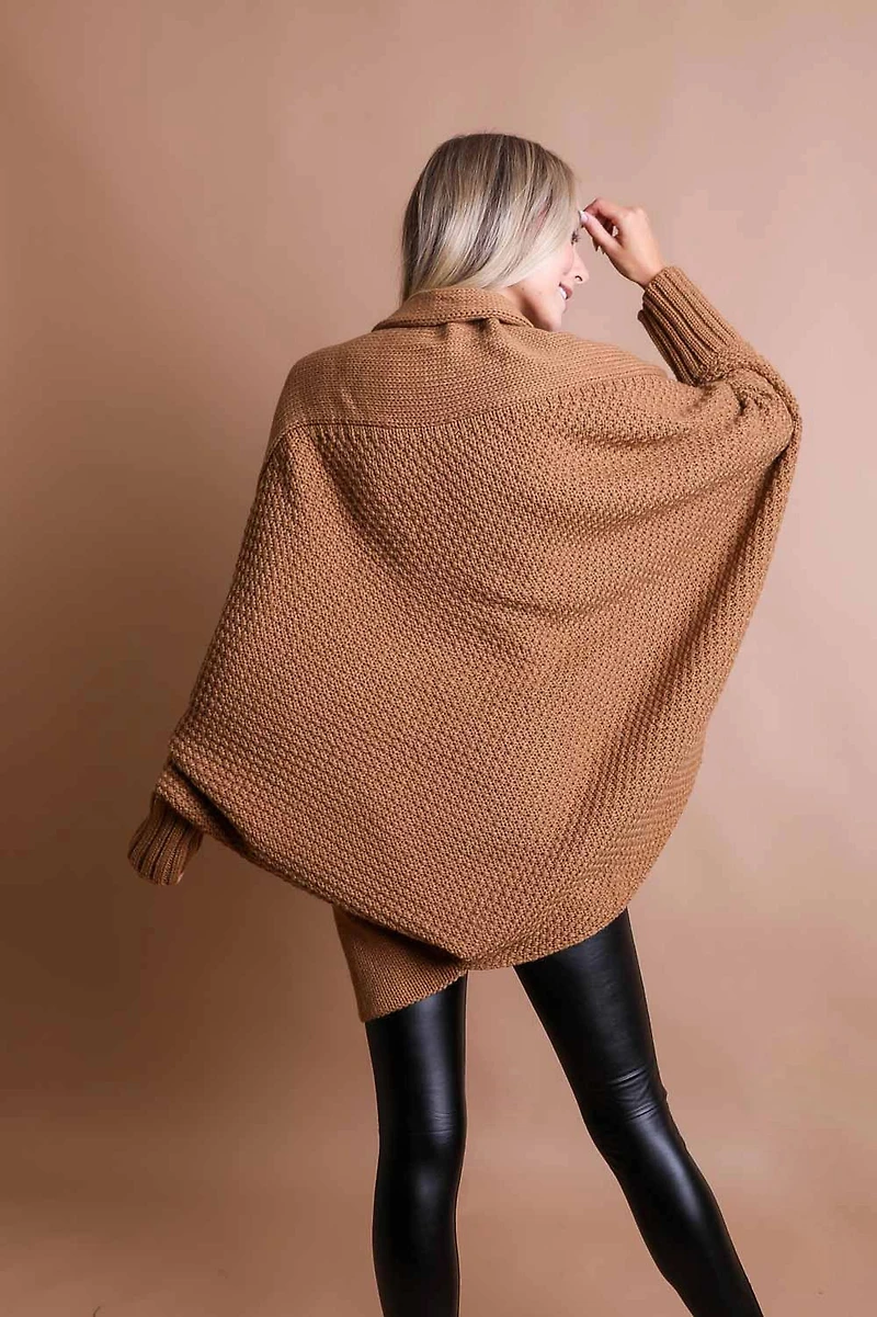 Bat Sleeve Knit Cardigan