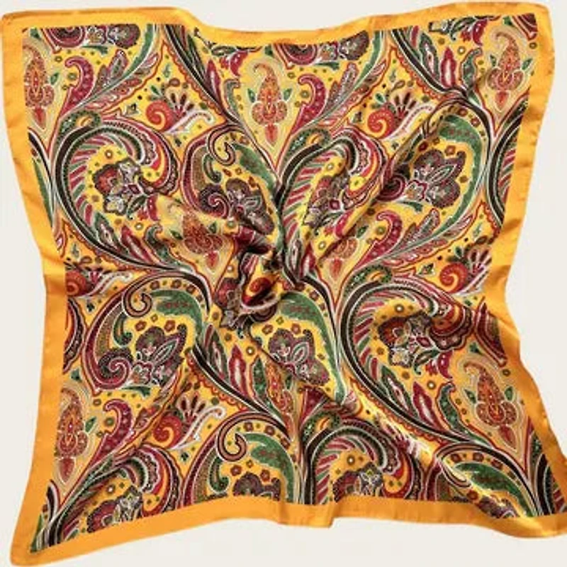 Retro Paisley Silk Scarf