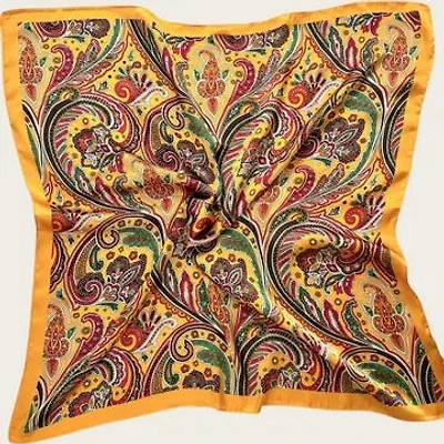 Retro Paisley Silk Scarf