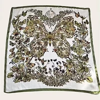 Floral Butterfly Silk Bandana