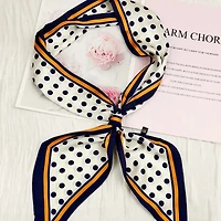 Polka Dot Satin Silky Skinny Scarf