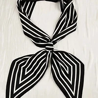 Striped Satin Silky Skinny Scarf