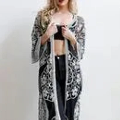 Contrast Mesh Cotton Lace Cover Up