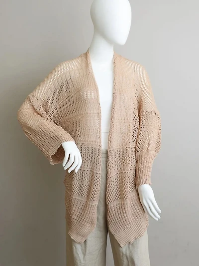 Beige Soft Textured All-Season Cardigan