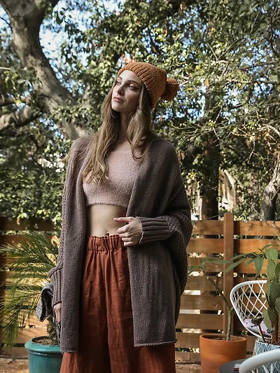 Mocha Bat Sleeve Knit Cardigan