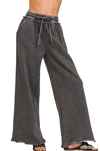 Acid Wash Palazzo Pants