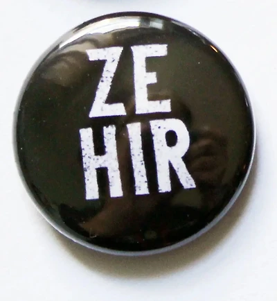 Ze/Hir Pronoun Button