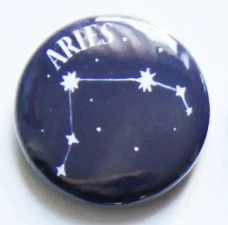 Zodiac Aries Button