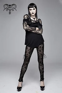 Black Lace Cameo Up Leggings