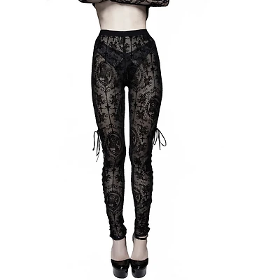 Black Lace Cameo Up Leggings