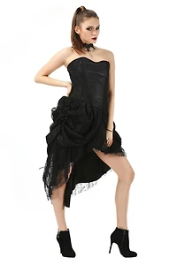 VESTIDO DE ENCAJE SIN TIRANTES