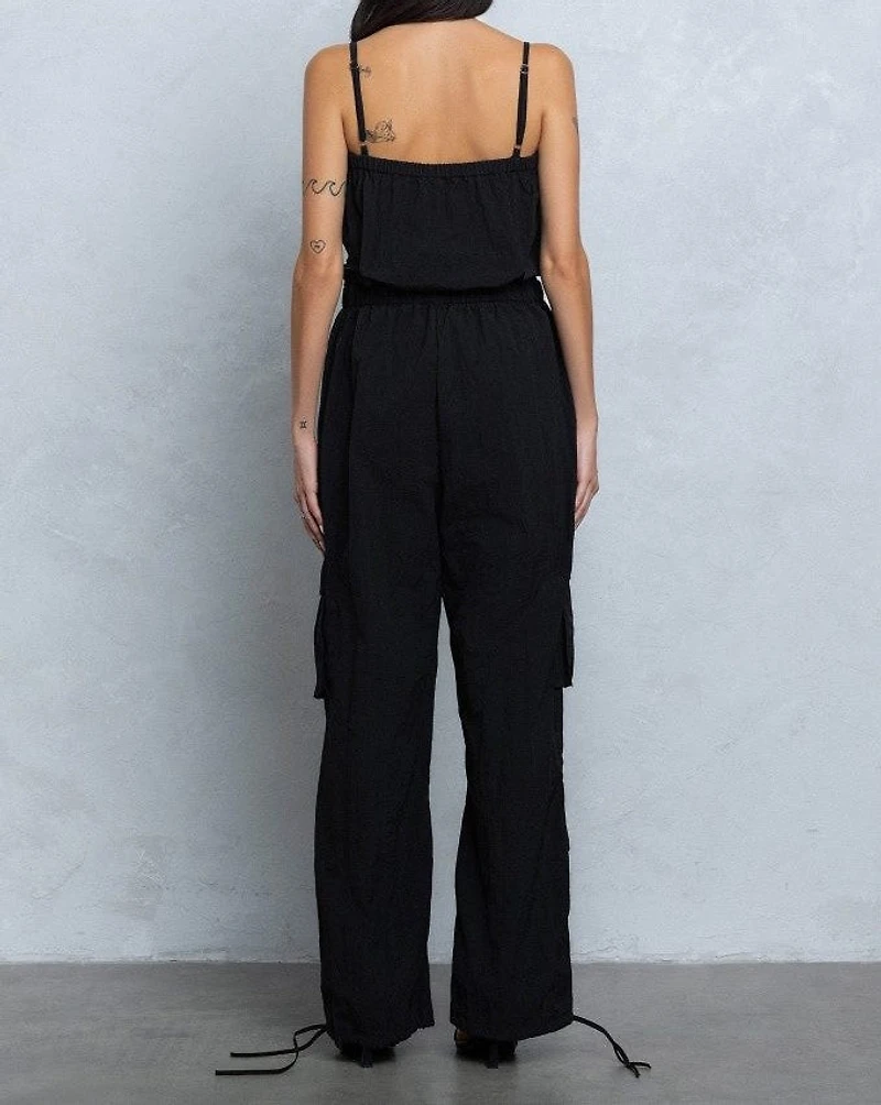 Tube Top Parachute Cargo Jumpsuit