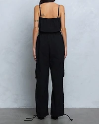Tube Top Parachute Cargo Jumpsuit