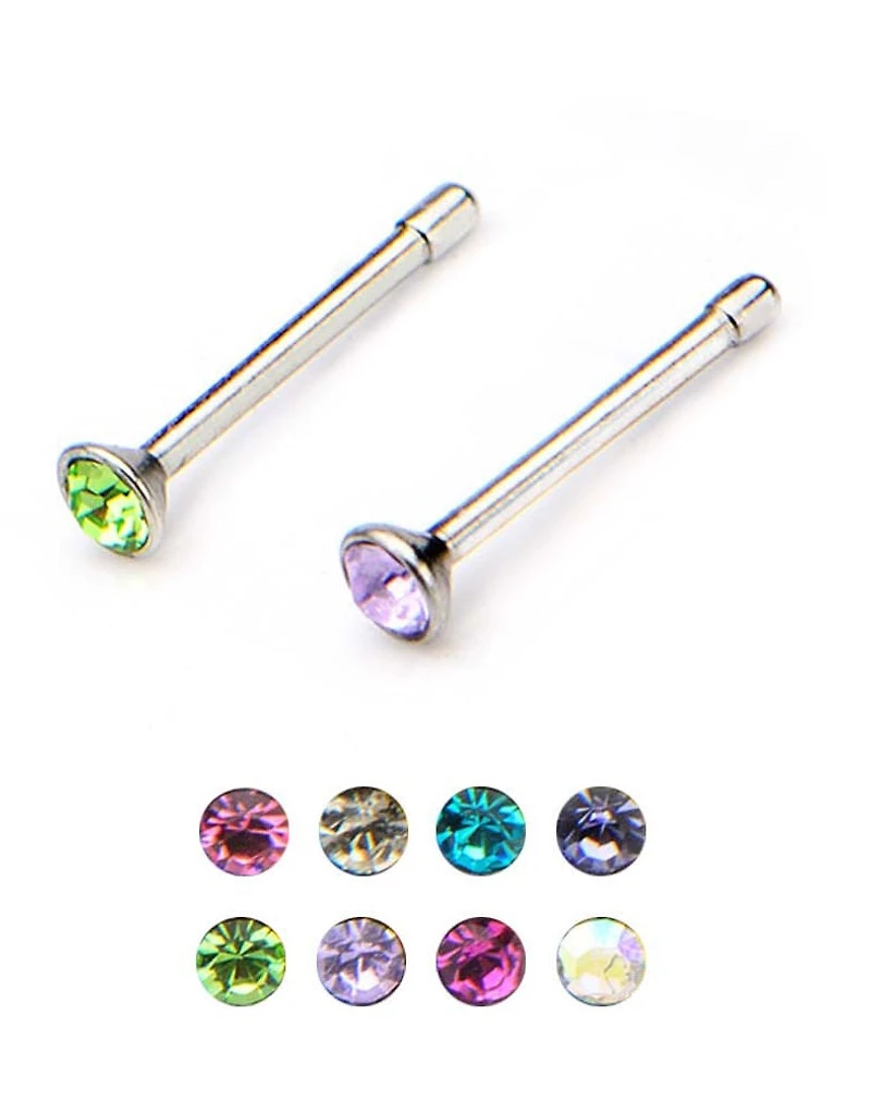 22G BEZ SET 2MM COLOR GEM BONE