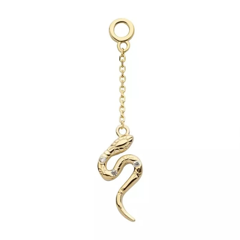 Snake Charm On Chain 14kt With CZ