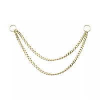 Cadena de eslabones de 2 niveles, 25 mm/34 mm, oro de 14 quilates